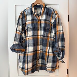 L.L. Bean Men's 1912 Field Flannel Shirt, Slightly Fitted Untucked Fit, Plaid